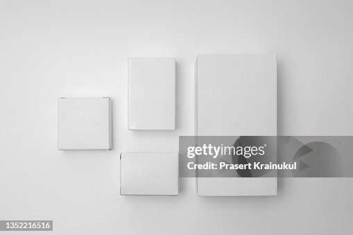 Blank open rectangular box with box separate lid isolated on gray background Blank open rectangular box with box separate lid isolated on gray background
