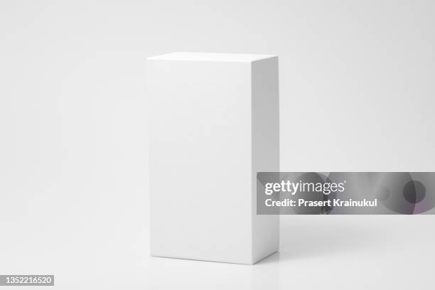 blank open rectangular box with box separate lid isolated on gray background - box packaging mockup foto e immagini stock