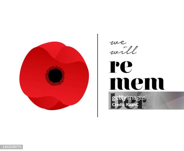 remembrance day vector card, banner anzac day. stock illustration - poppies 幅插畫檔、美工圖案、卡通及圖標