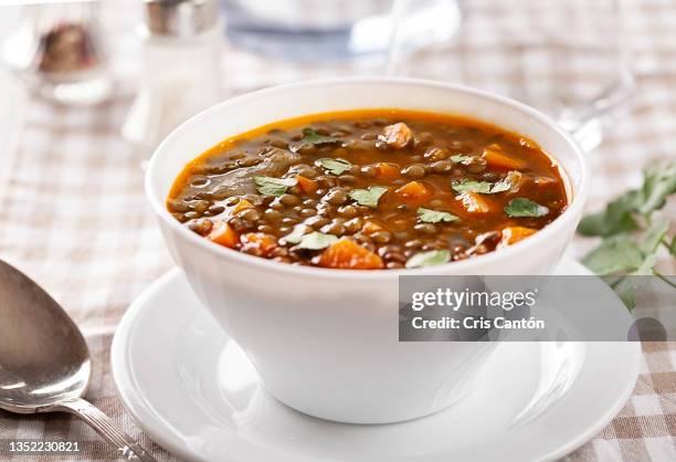 lentils soup with vegetables - lentil ストックフォトと画像