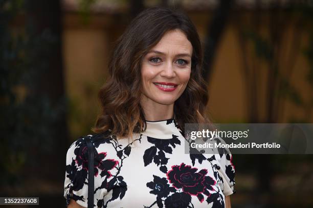 The Italian actress Francesca Cavallin participate in the photocall of the fiction RAI Un Professore. Rome , November 08th, 2021