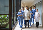 Team of doctors and nurses working at the hospital