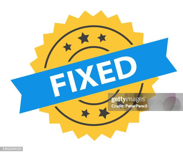 fixed - stamp, imprint, seal template. grunge effect. vector stock illustration - printing services stock illustrations