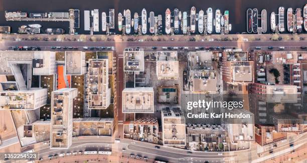 amsterdam from above - stock photo - amsterdam aerial stock pictures, royalty-free photos & images