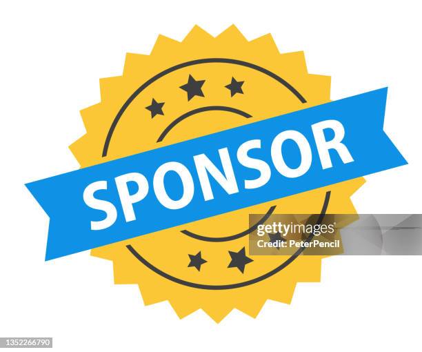 sponsor - stamp, imprint, seal template. grunge effect. vector stock illustration - sponsorship button stock illustrations