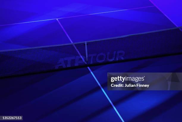 General view of the court during Day One of the Next Gen ATP Finals at Palalido Stadium on November 09, 2021 in Milan, Italy.