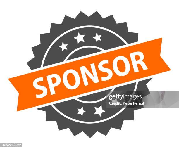 sponsor - stamp, imprint, seal template. grunge effect. vector stock illustration - sponsorship button stock illustrations