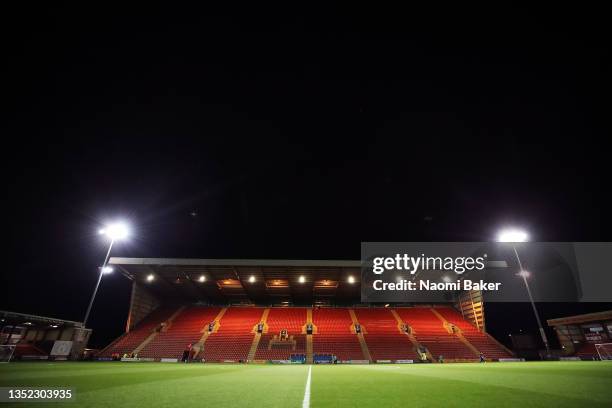 General view inside the stadium ahead of the Papa John's EFL Trophy Group match between Crewe Alexandra and Wolverhampton Wanderers U21 at Gresty...