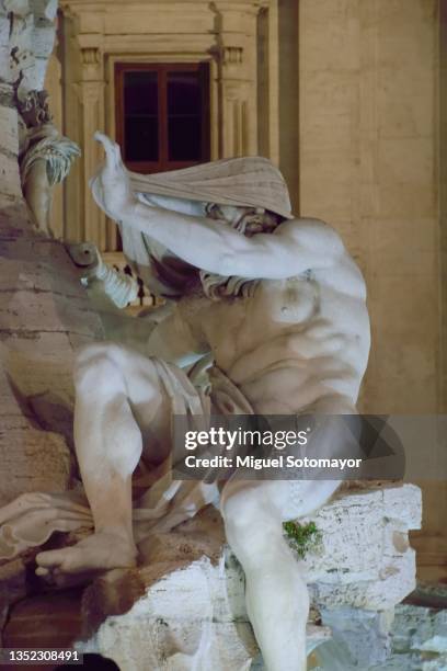 sculptures from the fountains of piazza navona - giovanni lorenzo bernini stock pictures, royalty-free photos & images