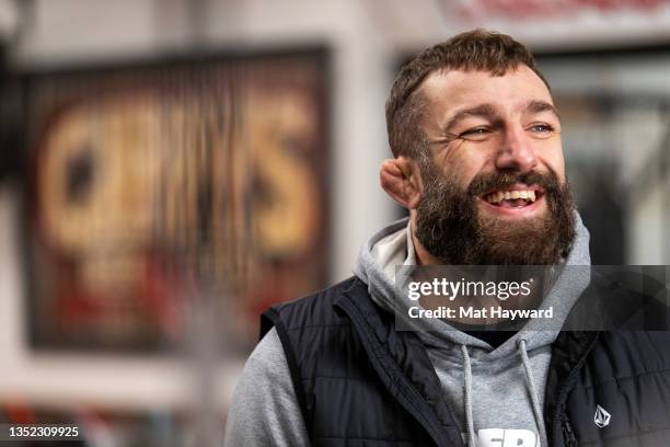 Mixed martial arts fighter and sports analyst Michael Chiesa is seen as Modelo, UFC and Rebuilding Together renovate Cappy's Boxing Gym on November...