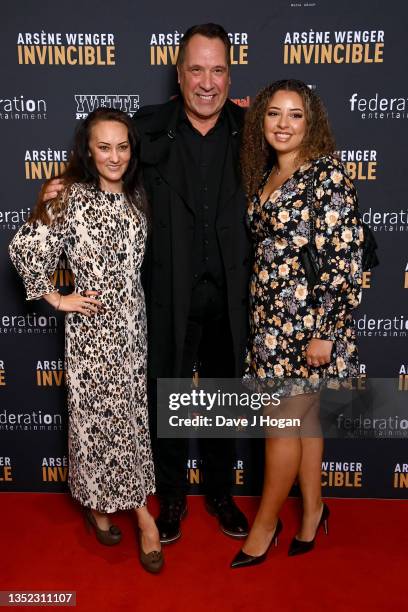 David Seaman, daughter Georgina Seaman and wife Frankie Poultney attend the UK Premiere of "Arsene Wenger: Invinceible" at Finsbury Park Picturehouse...