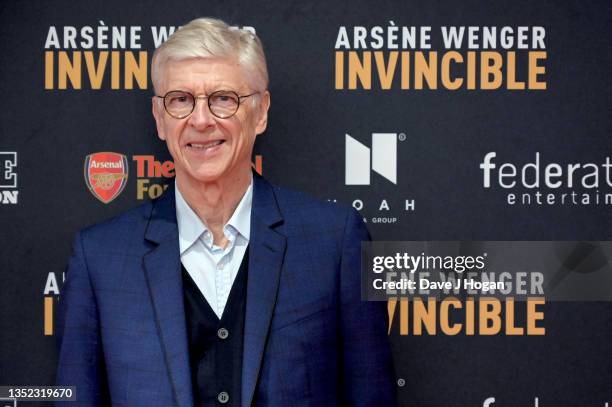 Arsene Wenger attends the UK Premiere of "Arsene Wenger: Invinceible" at Finsbury Park Picturehouse on November 09, 2021 in London, England.