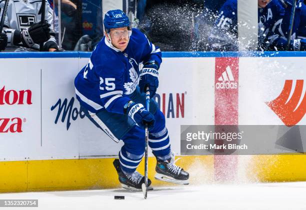 Ondrej Kase of the Toronto Maple Leafs skates against the Los Angeles Kings during the first period at the Scotiabank Arena on November 8, 2021 in...