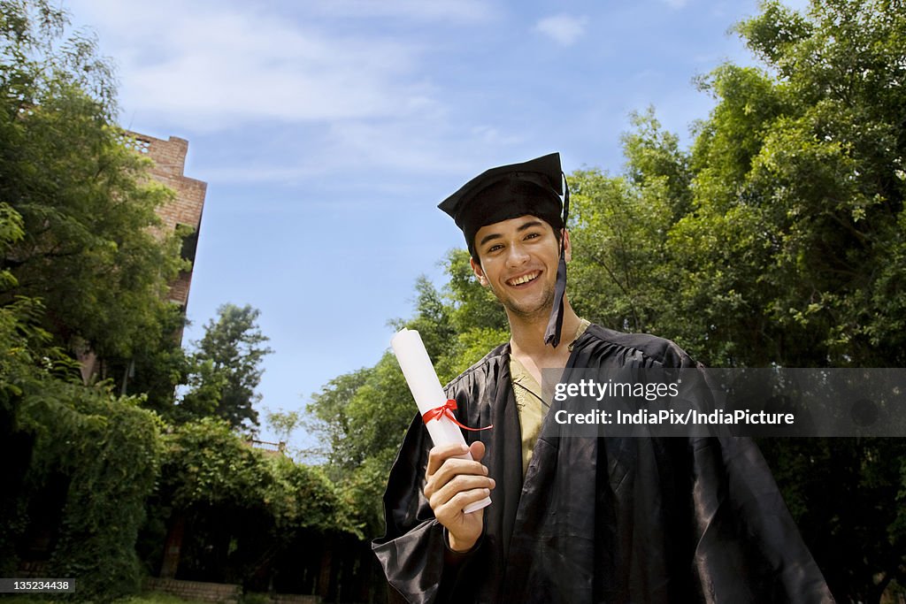 College student at graduation ceremony