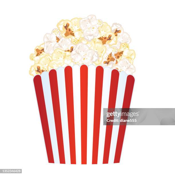 cute movie popcorn box - popcorn stock illustrations