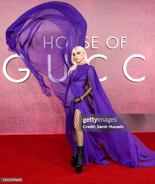 Lady Gaga attends the UK Premiere Of "House of Gucci" at Odeon Luxe Leicester Square on November 09, 2021 in London, England.