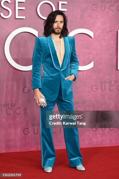 Jared Leto attends the UK Premiere Of "House of Gucci" at Odeon Luxe Leicester Square on November 09, 2021 in London, England.