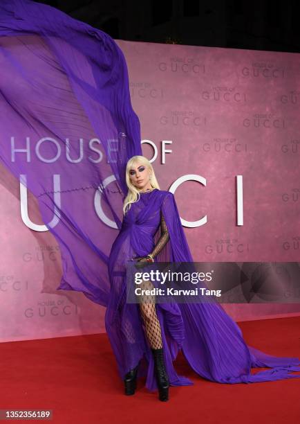 Lady Gaga attends the UK Premiere Of "House of Gucci" at Odeon Luxe Leicester Square on November 09, 2021 in London, England.