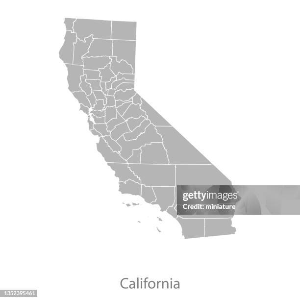 kalifornien karte - californien stock-grafiken, -clipart, -cartoons und -symbole