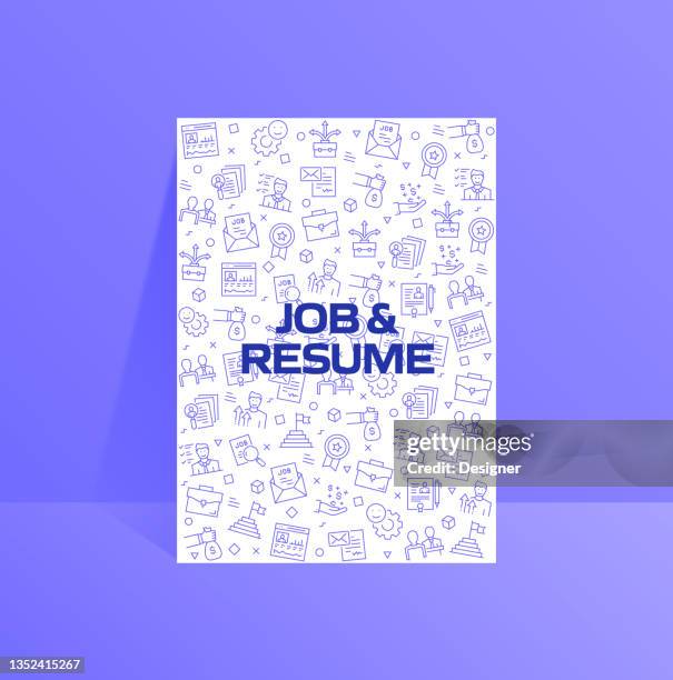 job and resume related modern line style vector illustration - candidate profile stock illustrations