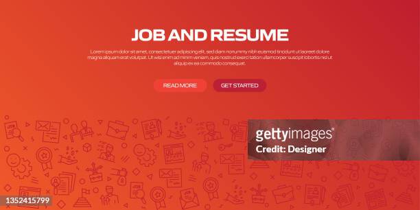 job and resume related pattern design web banner - candidate profile stock illustrations