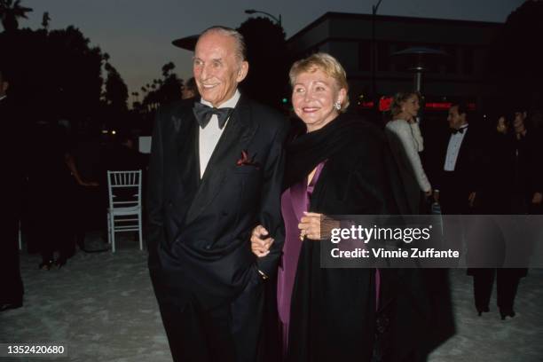 American television producer and screenwriter William J Bell and his wife, American talk show host Lee Phillip Bell attend an MT&R ceremony to honour...