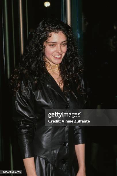 American actress Kathleen Beller, wearing a black dress, attends the 18th Annual American Film Institute Lifetime Achievement Award ceremony, held at...