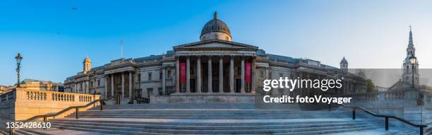londres a galeria nacional passos icônicos no panorama da trafalgar square - national gallery london - fotografias e filmes do acervo