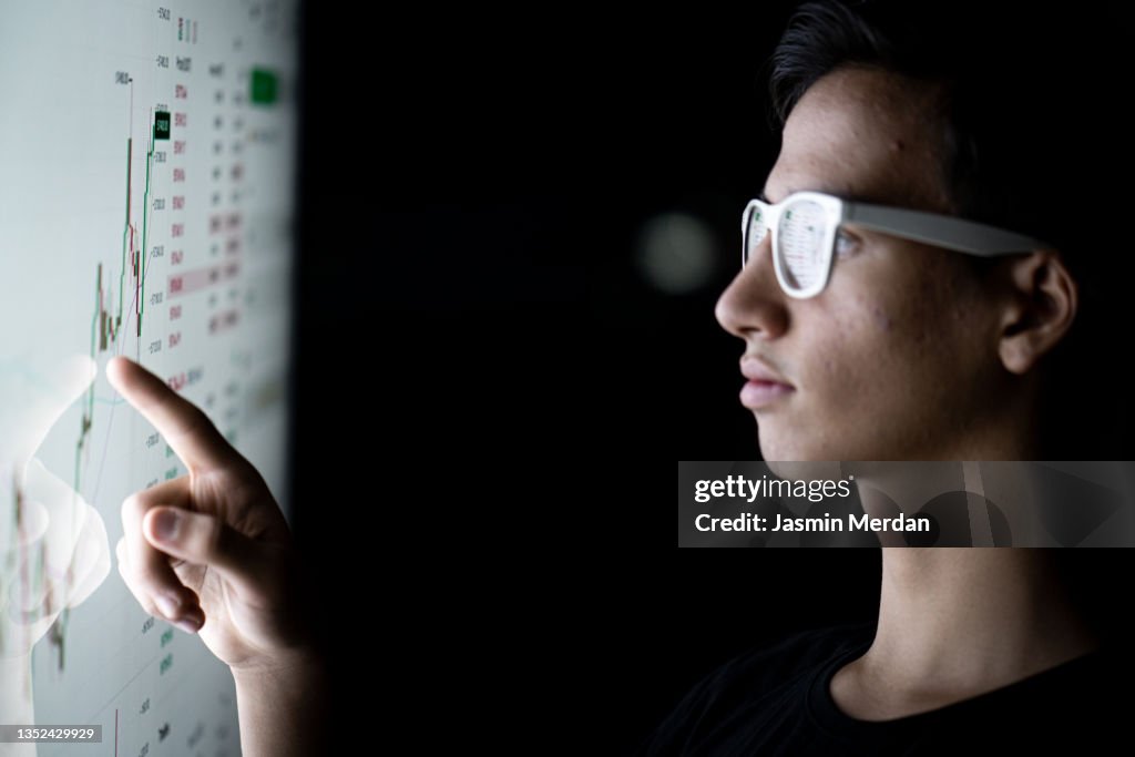 Millennial generation boy on smart screen