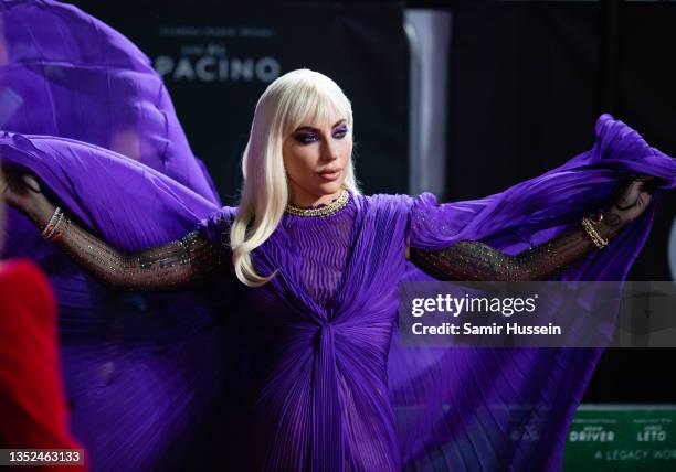 Lady Gaga attends the UK Premiere Of "House of Gucci" at Odeon Luxe Leicester Square on November 09, 2021 in London, England.