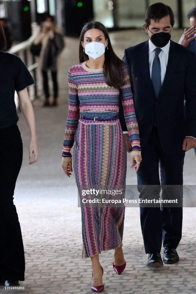 The Queen Presides Over The Bbva Microfinance Foundation Event "connected By Digital Opportunity".