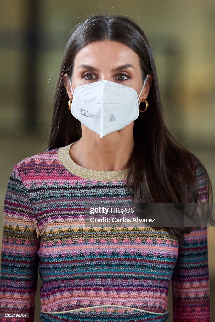 Queen Letizia Of Spain Attends FMBBVA Event In Madrid