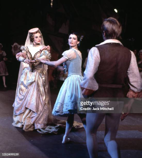 View of dancer Carla Fracci and unidentified others in an American Ballet Theatre production of 'Giselle,' New York, New York, July 1968.