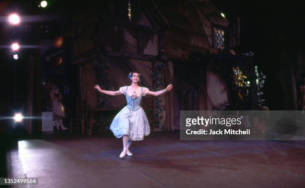 View of dancer Carla Fracci in an American Ballet Theatre production of 'Giselle,' New York, New York, July 1968.