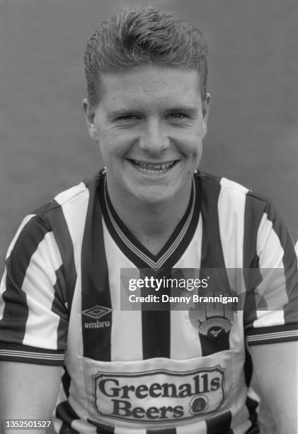 Newcastle United player Paul Gascoigne pictured at the photo call at St James' Park ahead of the 1986/87 season in July 1986 in Newcastle upon Tyne,...