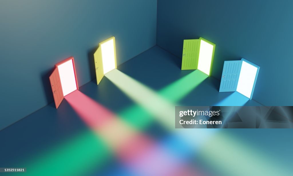 Choice Concept With Multi Colored Doors