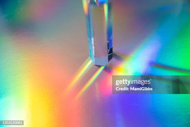 prism refracting sun light - rainbow lens flare stock pictures, royalty-free photos & images
