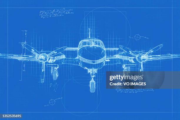 blueprint aircraft. airplane blueprint - building plan stock pictures, royalty-free photos & images