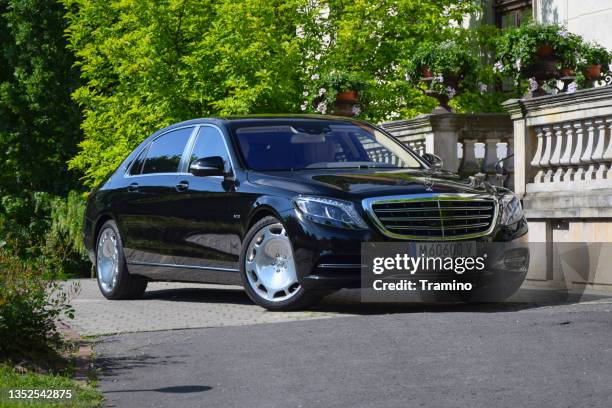 mercedes-maybach s600 on a street - mercedes benz s class stock pictures, royalty-free photos & images