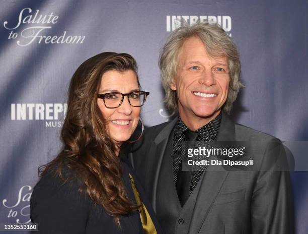 Jon Bon Jovi and Dorothea Hurley the 2021 Salute To Freedom Gala at Intrepid Sea-Air-Space Museum on November 10, 2021 in New York City.