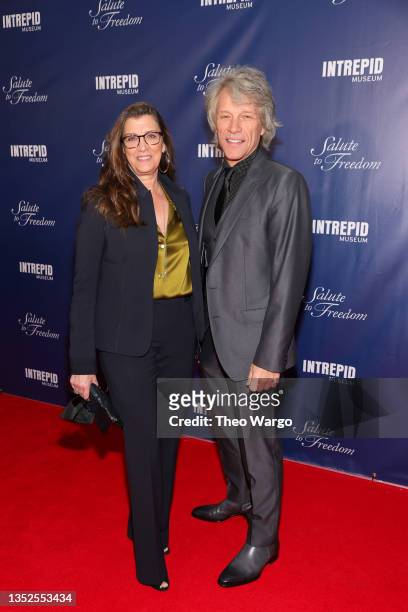 Dorothea Hurley and Recipient of the Intrepid Lifetime Achievement Award Jon Bon Jovi attend as Intrepid Museum hosts Annual Salute To Freedom Gala...