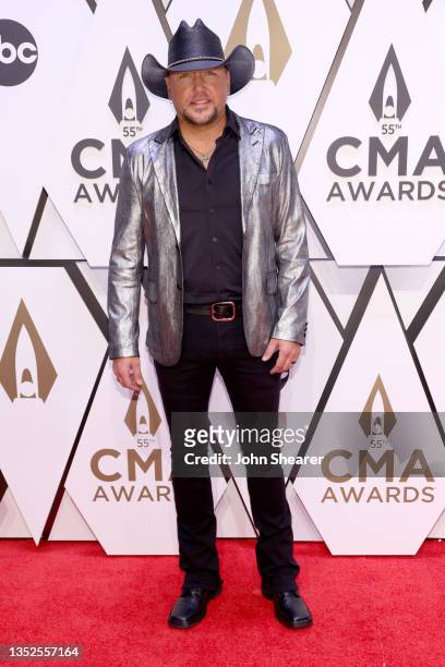 Jason Aldean attends the 55th annual Country Music Association awards at the Bridgestone Arena on November 10, 2021 in Nashville, Tennessee.