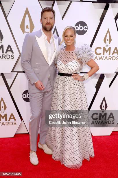 Charles Kelley and Cassie McConnell attend the 55th annual Country Music Association awards at the Bridgestone Arena on November 10, 2021 in...