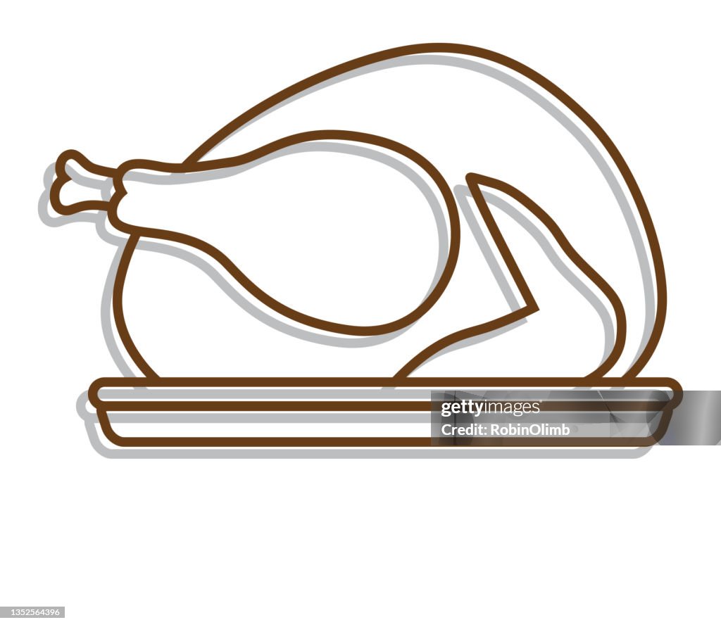 Brown Outline Turkey Icon
