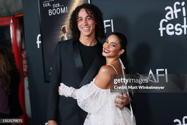 Cole Tucker and Vanessa Hudgens attend the 2021 AFI Fest Opening Night Gala Premiere of Netflix's "tick, tick…BOOM" at TCL Chinese Theatre on...