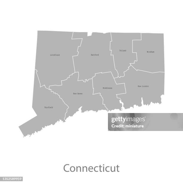 illustrazioni stock, clip art, cartoni animati e icone di tendenza di mappa del connecticut - connecticut