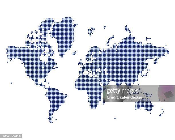 world map pixelated - world map and detailed stock illustrations