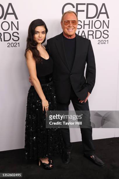 Rachel Zegler and Michael Kors attend the 2021 CFDA Awards at The Seagram Building on November 10, 2021 in New York City.