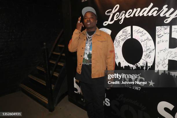 Troy Ave attends Tone Stith & Maeta In Concert - New York, NY at S.O.B.'s on November 10, 2021 in New York City.