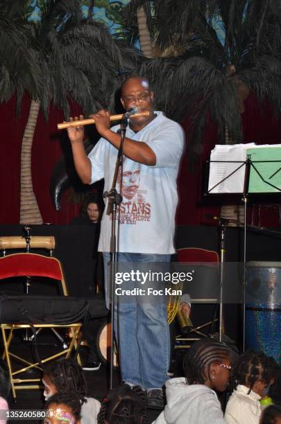 Singer Dede Saint Prix performs during the 'Un Noel PourTous' - Christmas Auction Children Party Hosted by Claudy Siar at La Palmeraie of...